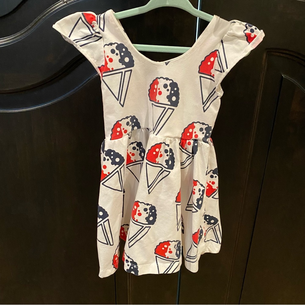 Monica + Andy  DRESS  Red White Blue Snow Cone Cap Sleeve Girls 2T
